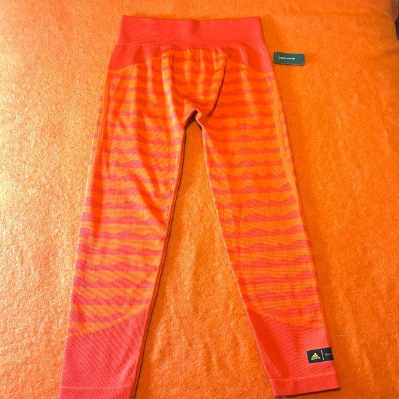 Adidas and Marimekko limited edition Aeroready orange high rise 7/8 leggings NWT - Picture 3 of 14